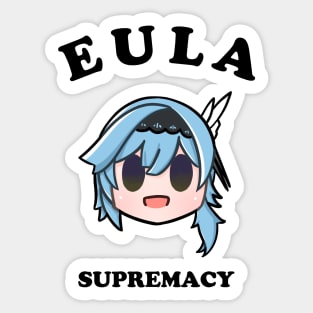 Genshin impact Eula supremacy typography Sticker